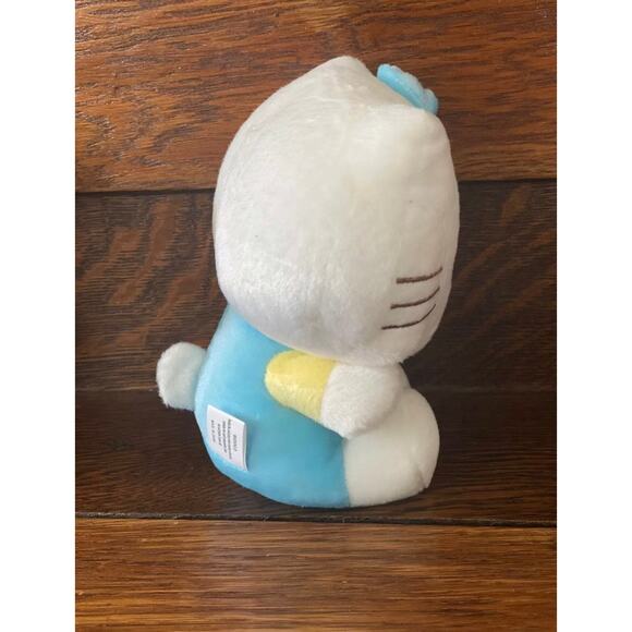 8" Blue Yellow PLUSH HELLO KITTY Stuffed Doll Cat Kitten Animal Toy - Picture 3 of 8